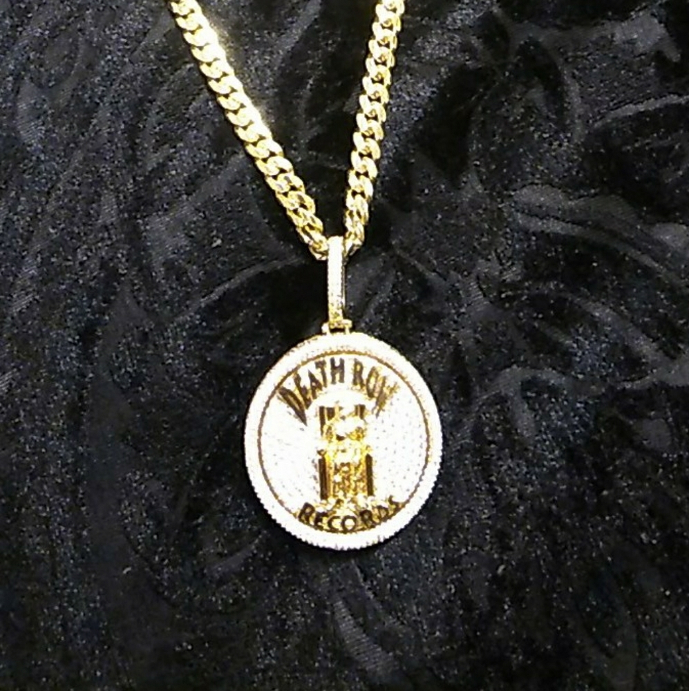 Death Row x King Ice spinning medallion chain